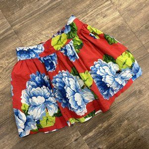 Abercrombie‎ & Fitch Womens Size S Floral Elastic Waist Pleated Flare Mini Skirt